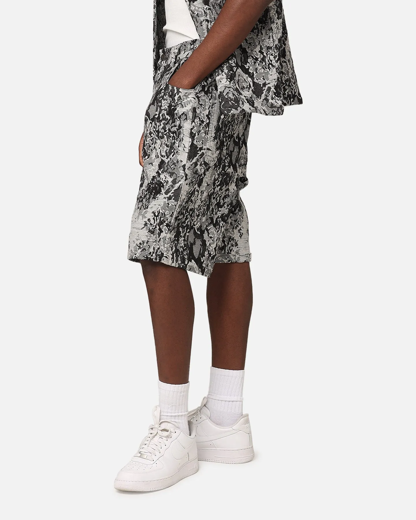 XXIII Denim Jacquard Shorts Black Denim