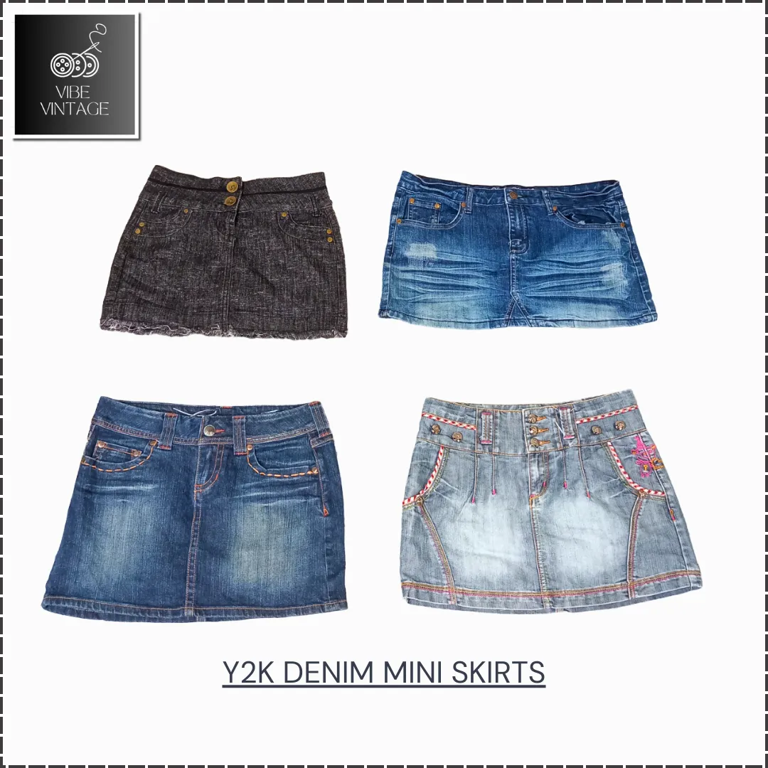 Y2K DENIM MINI SKIRTS BUNDLE 2 - 20 PCS