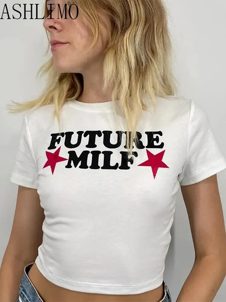 Y2k Future MILF Sexy Crop Top Shirts