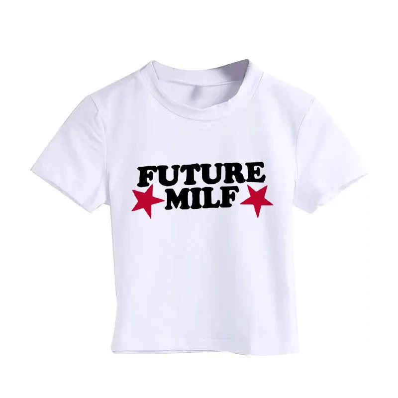 Y2k Future MILF Sexy Crop Top Shirts